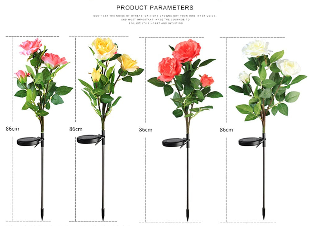 Solar Rose Flower Lawn Lamp-ToShay.org