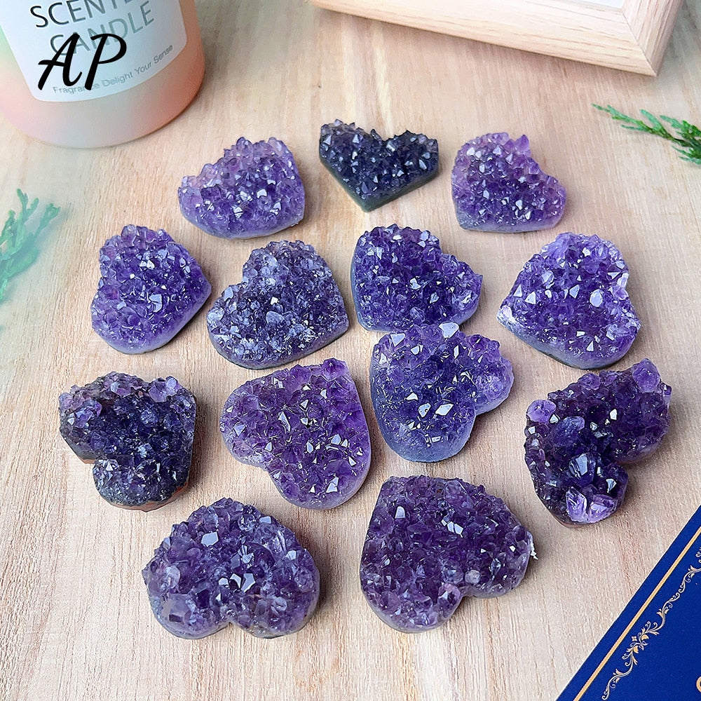 Purple Amethyst Cluster Heart-ToShay.org