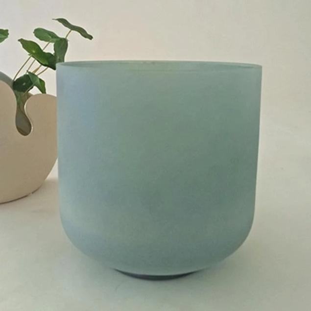 Blue Frosted Crystal F Note Bowl-ToShay.org