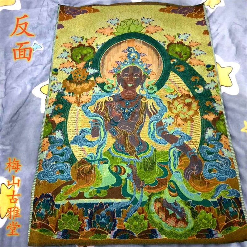 Thangka Green Tara Buddha-ToShay.org