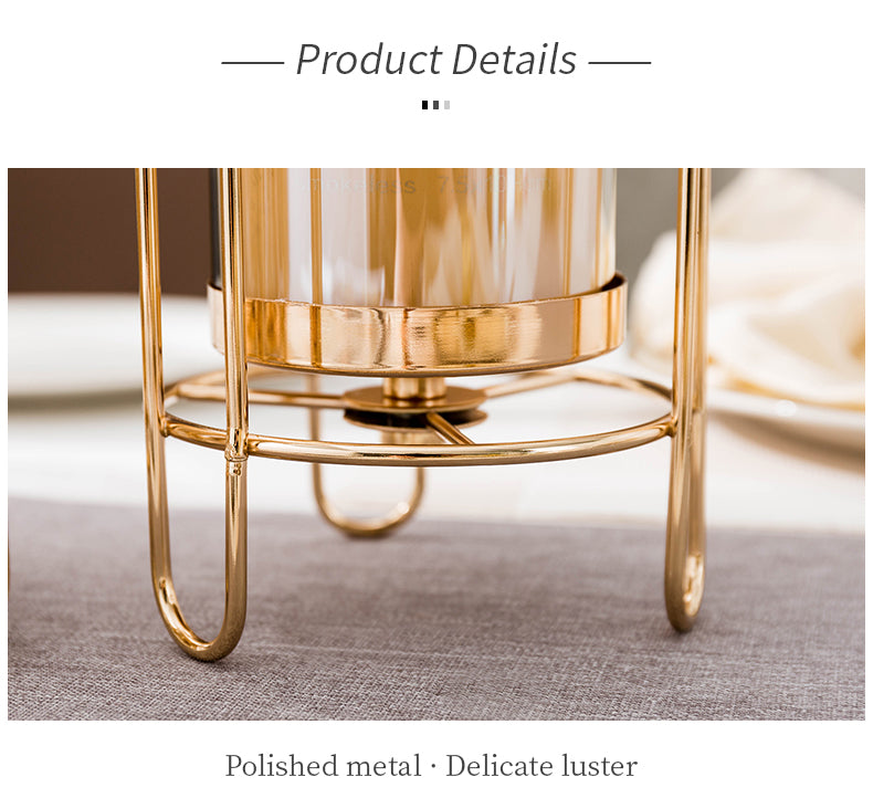 Gold Glass Candle Holder-ToShay.org