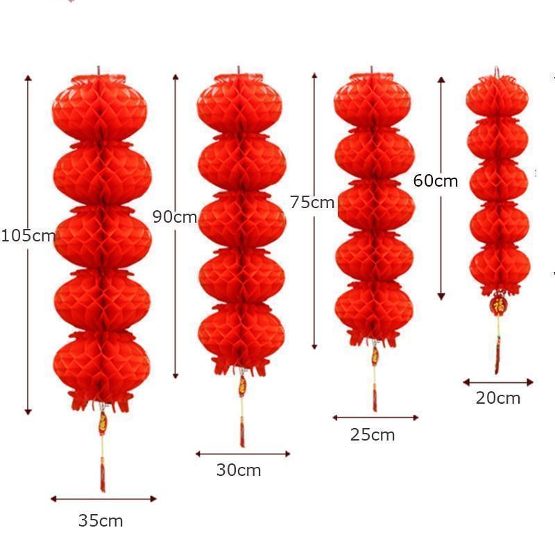 Red Chinese Honeycomb Lanterns-ToShay.org