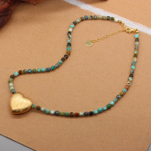 Blue Turquoise Bead Necklace-ToShay.org