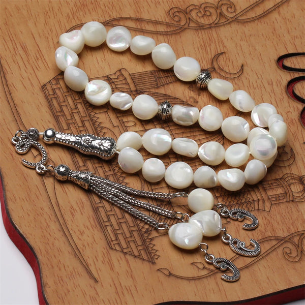 White Shell Prayer Beads-ToShay.org