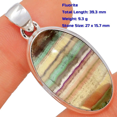 Rainbow Fluorite Pendant-ToShay.org