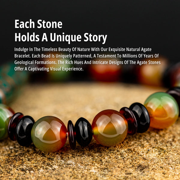 Mixed Agate Beads Bracelet-ToShay.org