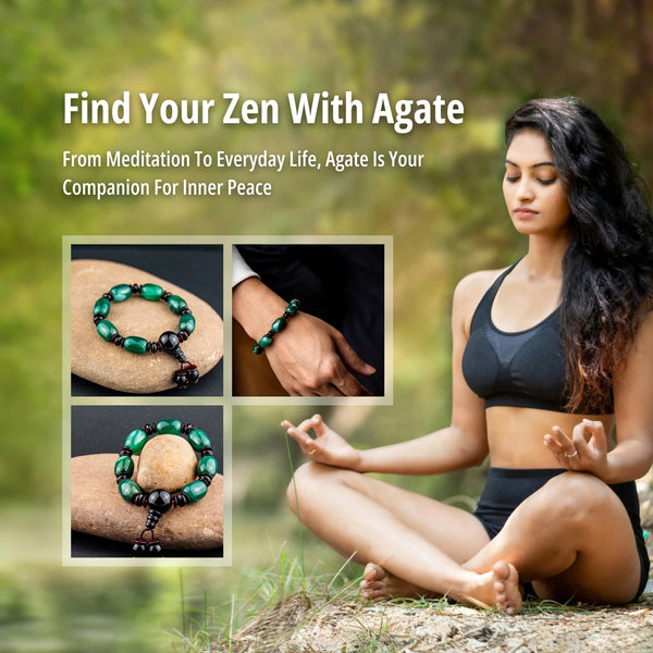Green Agate Bead Bracelet-ToShay.org