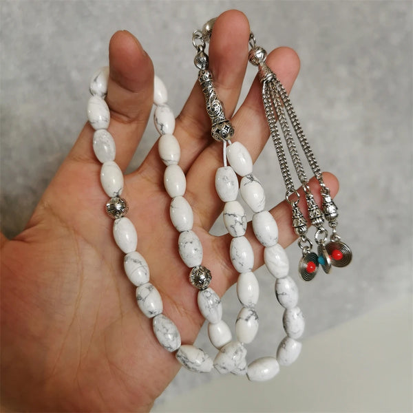 White Turquoise Prayer Beads-ToShay.org