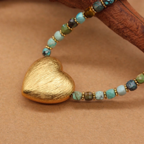 Blue Turquoise Bead Necklace-ToShay.org