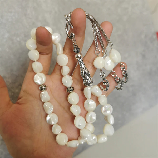 White Shell Prayer Beads-ToShay.org