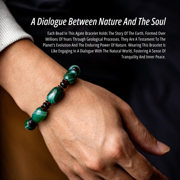 Green Agate Bead Bracelet-ToShay.org