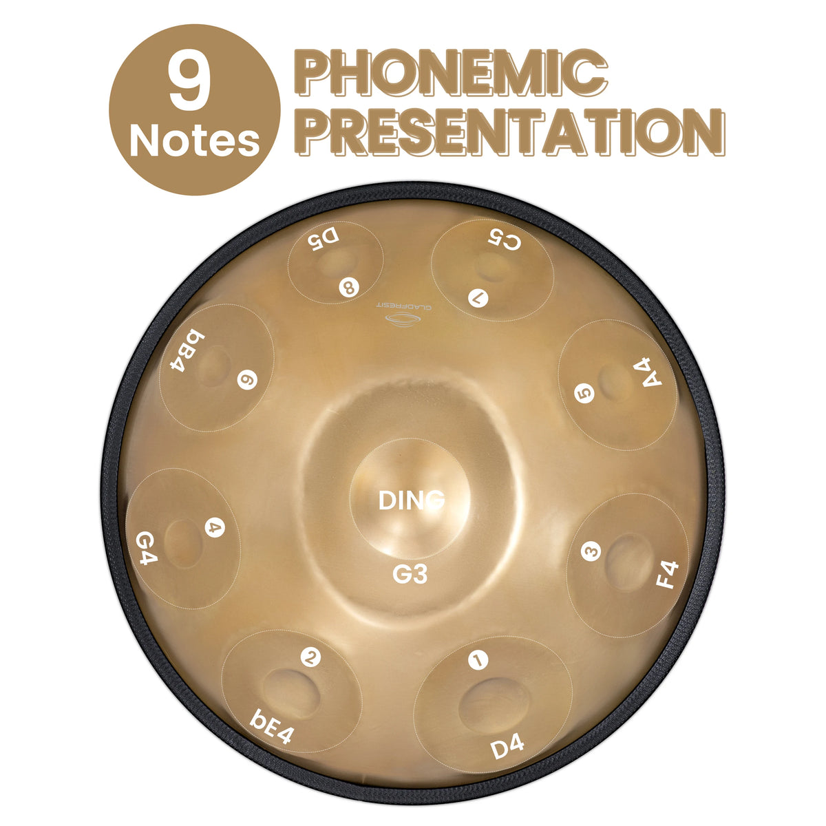 Gold Handpan Drum-ToShay.org