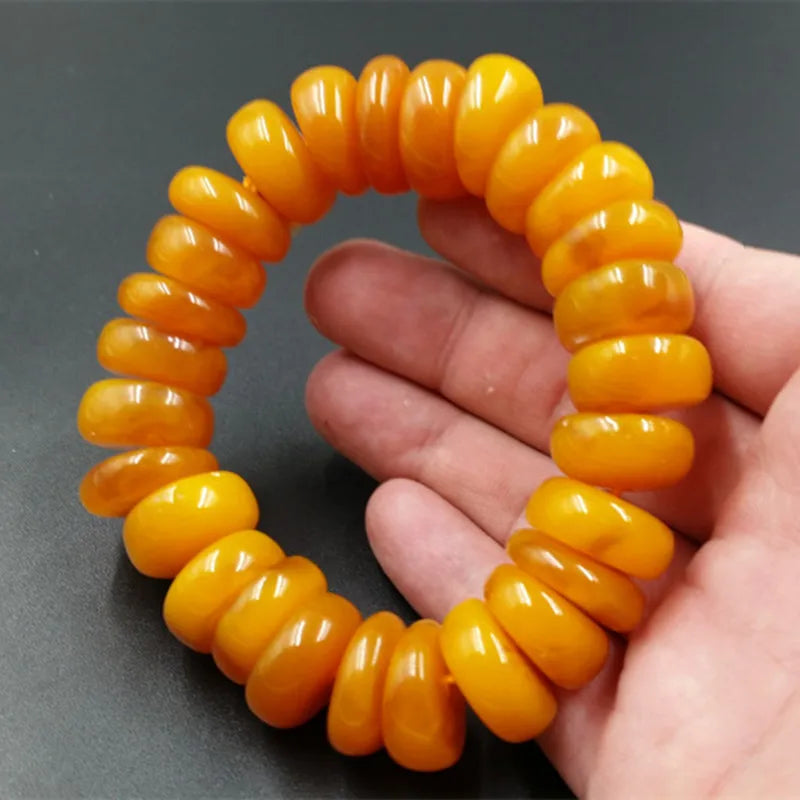 Yellow Beeswax Amber Bracelet-ToShay.org