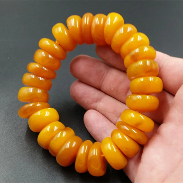Yellow Beeswax Amber Bracelet-ToShay.org