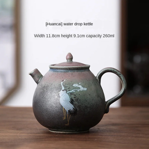 Crane Stoneware Tea Pot-ToShay.org