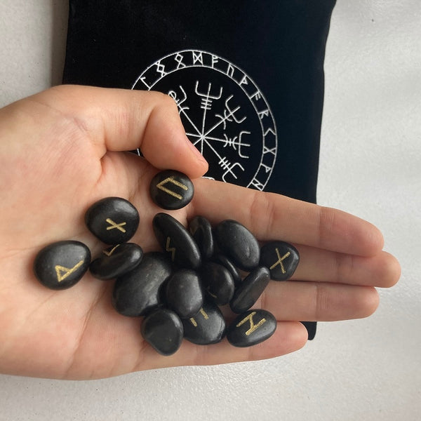 Black Riverstones Viking Rune Stones-ToShay.org