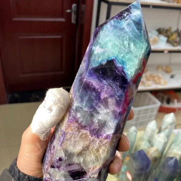 Rainbow Fluorite Crystal Point-ToShay.org
