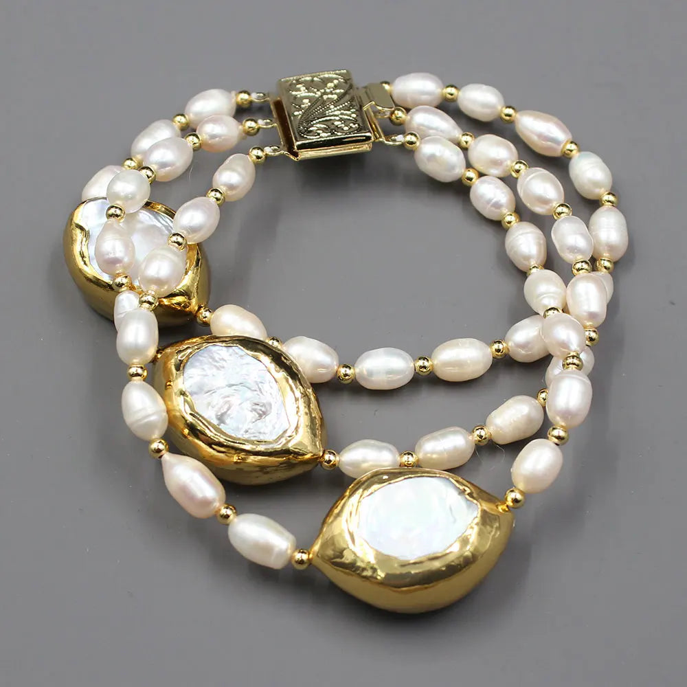 White Rice Pearl Bracelet-ToShay.org