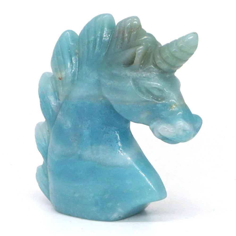 Blue Amazonite Unicorn Head-ToShay.org