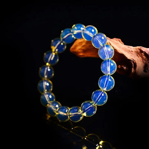 Blue Amber Bead Bracelet-ToShay.org