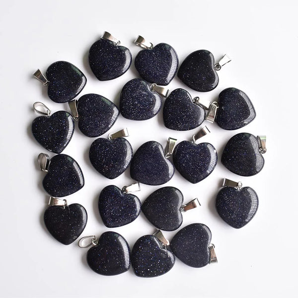 Mixed Agate Heart Pendants-ToShay.org