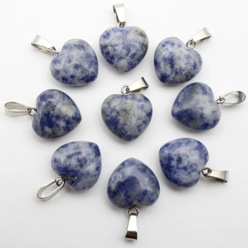 Mixed Crystal Heart Pendants-ToShay.org