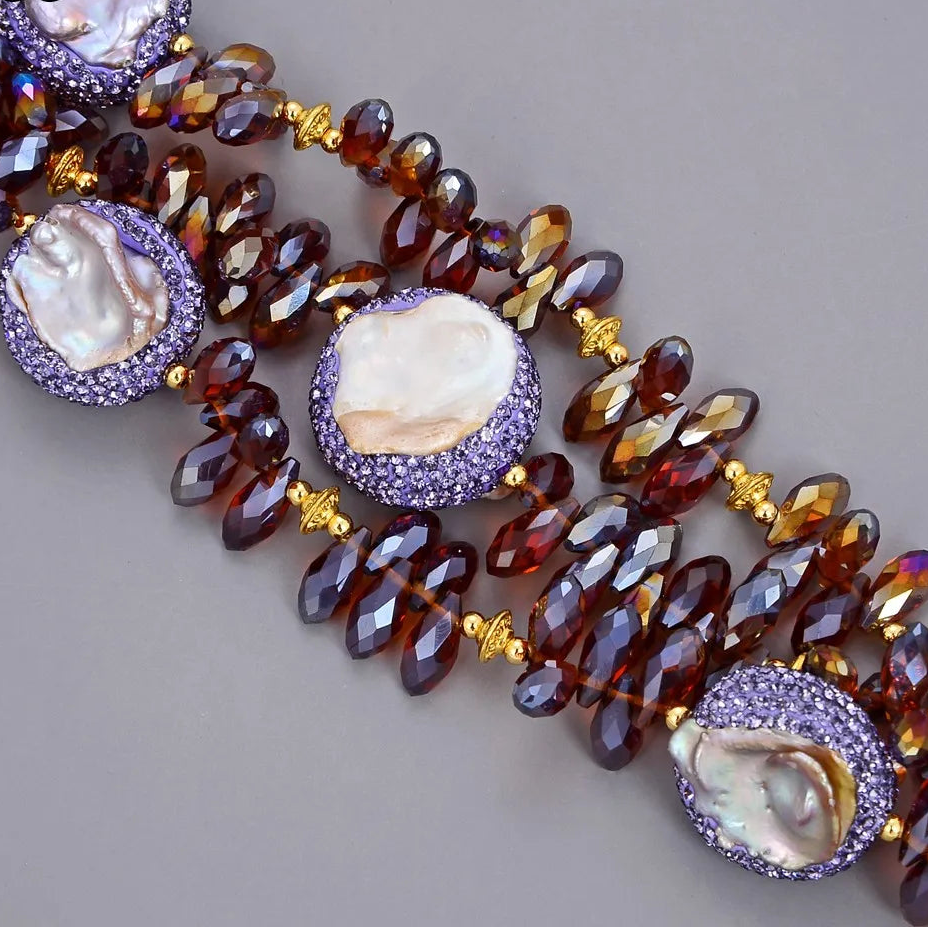 Purple Keshi Pearl Bracelet-ToShay.org
