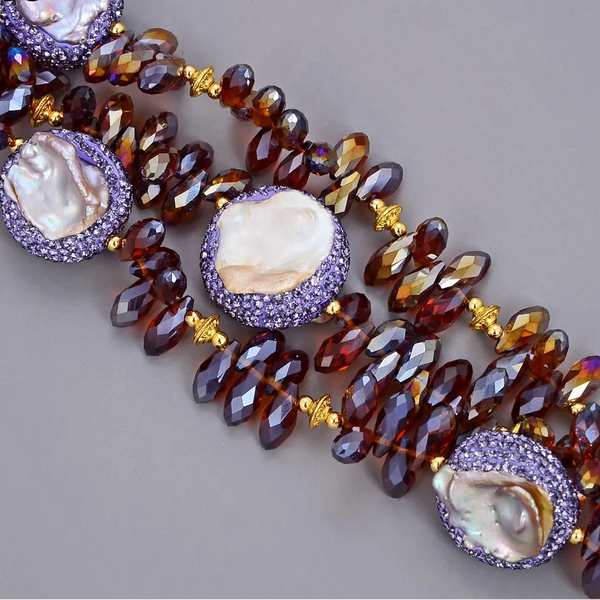 Purple Keshi Pearl Bracelet-ToShay.org