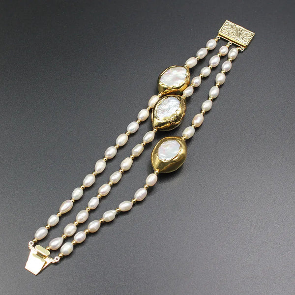 White Rice Pearl Bracelet-ToShay.org