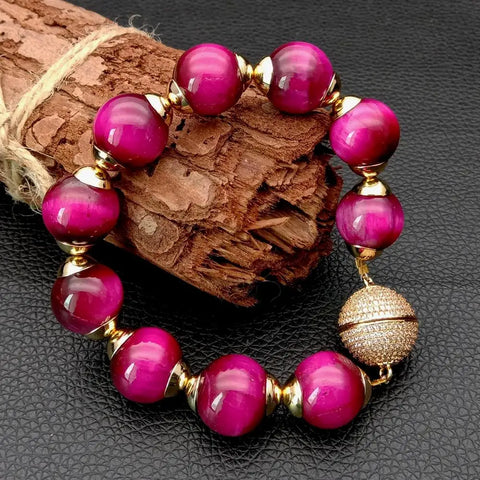 Pink Tiger Eye Bracelet-ToShay.org