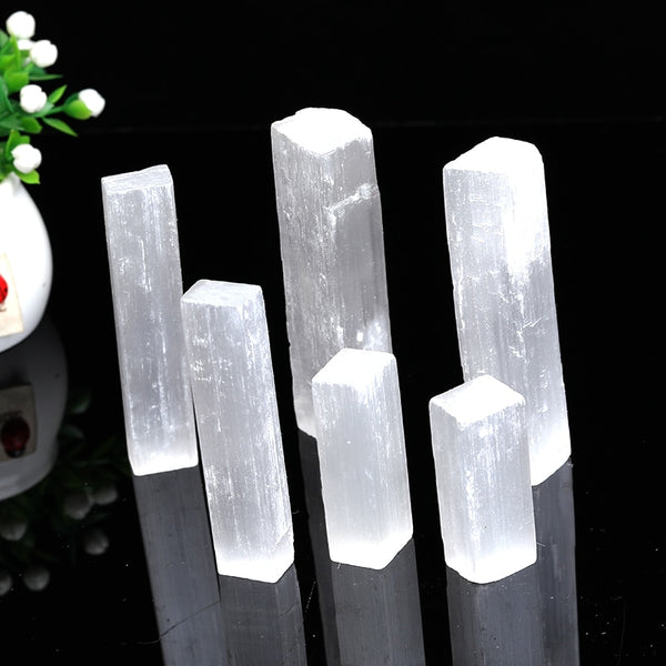 White Selenite Rough Sticks-ToShay.org