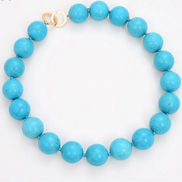 Blue Turquoise Bead Necklace-ToShay.org
