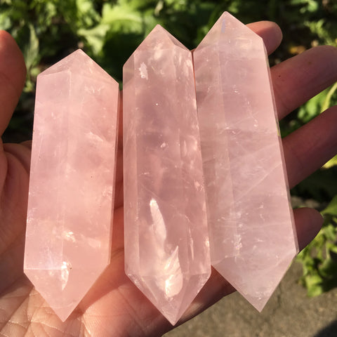 Pink Rose Quartz Double Points-ToShay.org