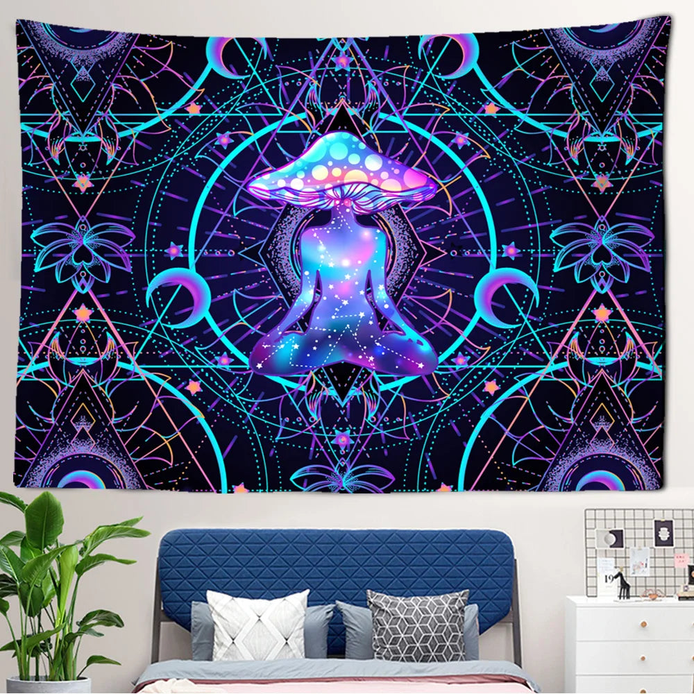 Mushroom Art Tapestry-ToShay.org