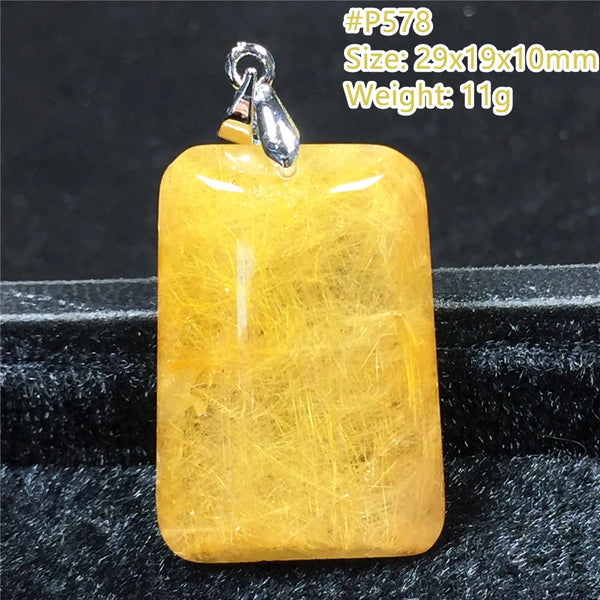Gold Rutilated Quartz Pendant-ToShay.org
