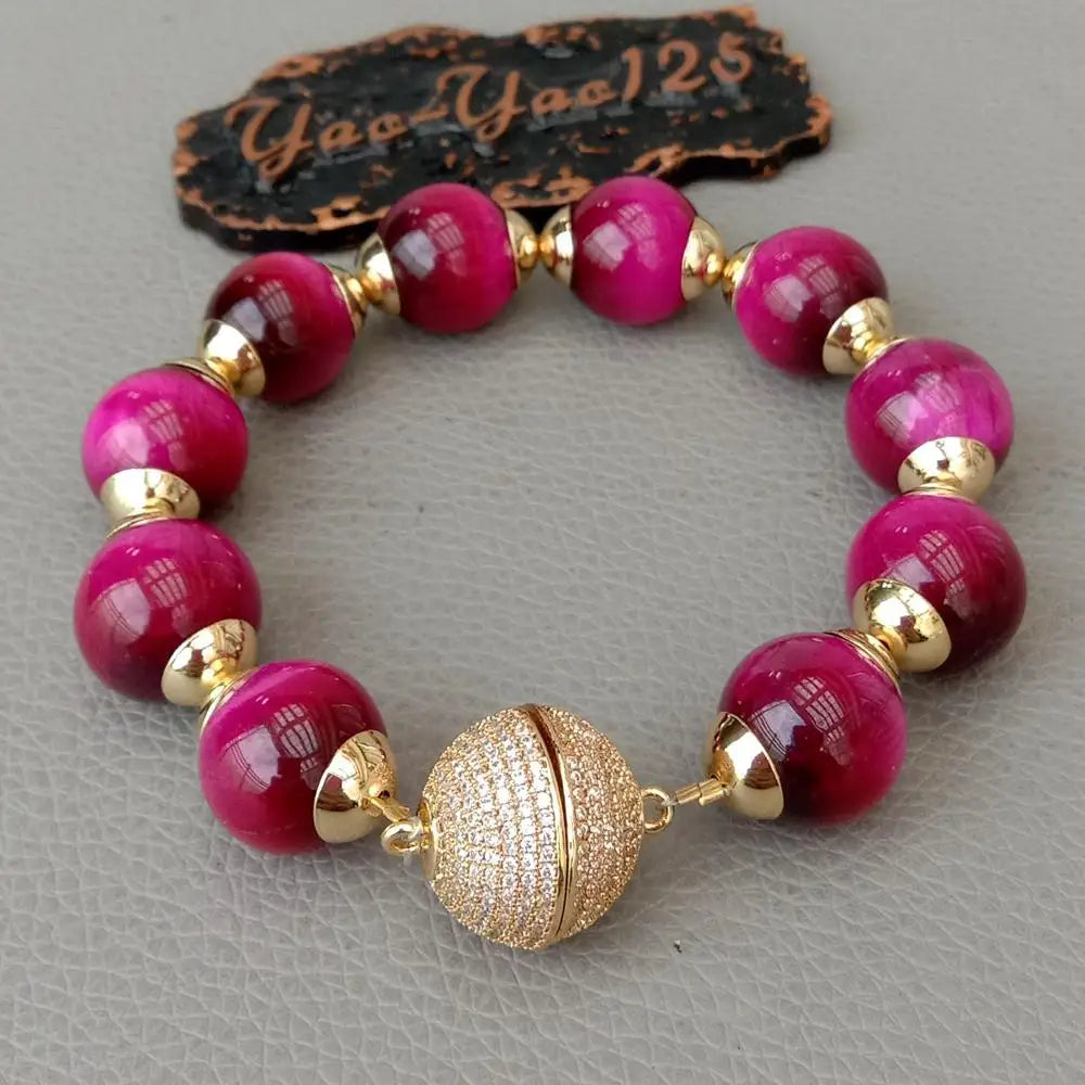 Pink Tiger Eye Bracelet-ToShay.org