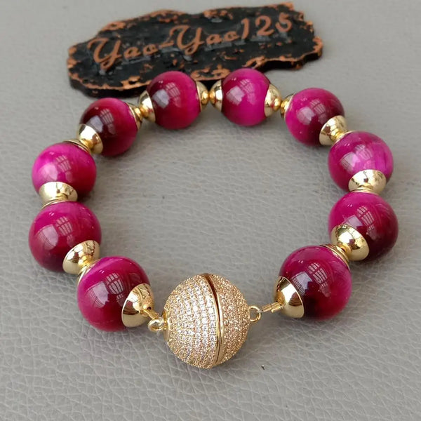 Pink Tiger Eye Bracelet-ToShay.org