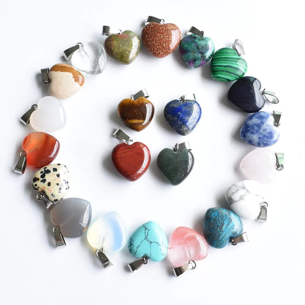 Mixed Crystal Heart Pendants-ToShay.org