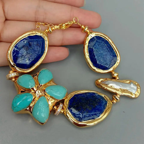 Blue Lapis Lazuli Bracelet-ToShay.org