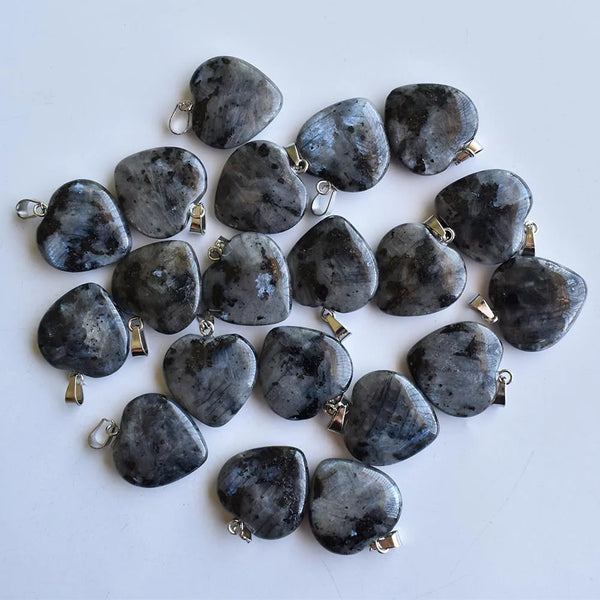 Black Spectrolite Heart Pendants-ToShay.org