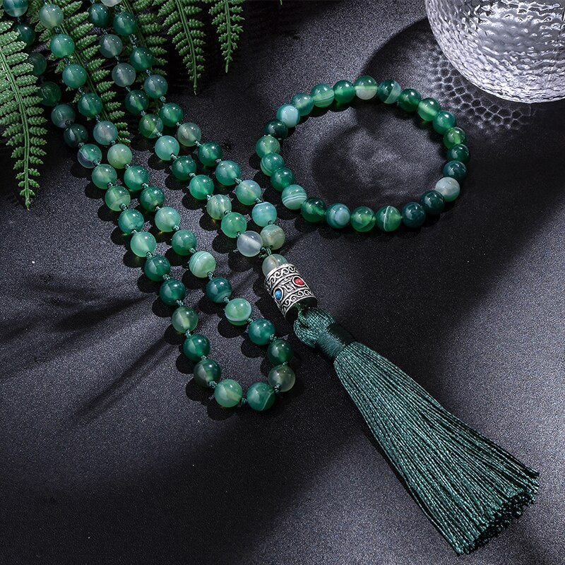 Green Striped Agate Beads-ToShay.org