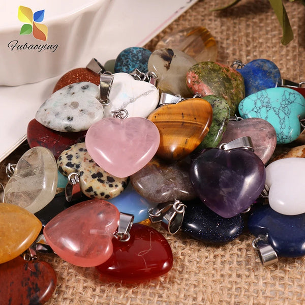 Mixed Crystal Heart Pendants-ToShay.org