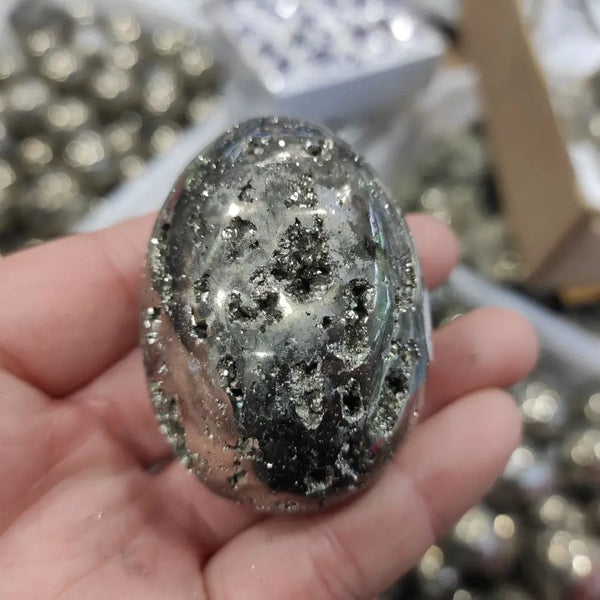 Silver Pyrite Geode Egg-ToShay.org