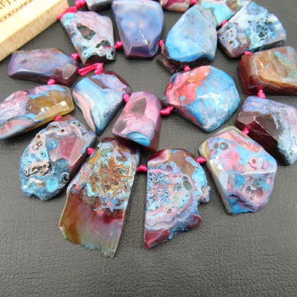 Blue Fuchsia Agate Beads-ToShay.org