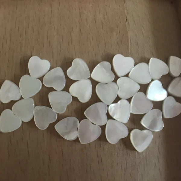 White Pearl Shell Hearts-ToShay.org