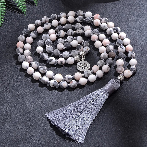 Pink Zebra Jasper Mala-ToShay.org