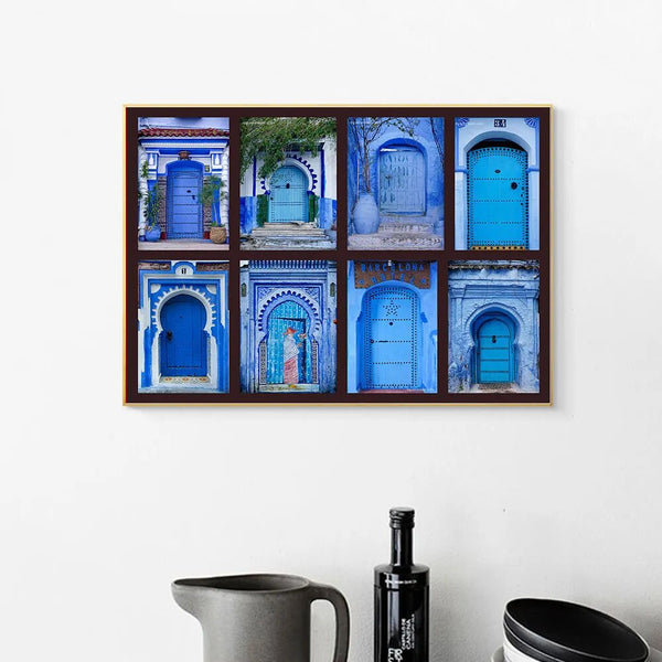 Blue Morocco Door Canvas-ToShay.org