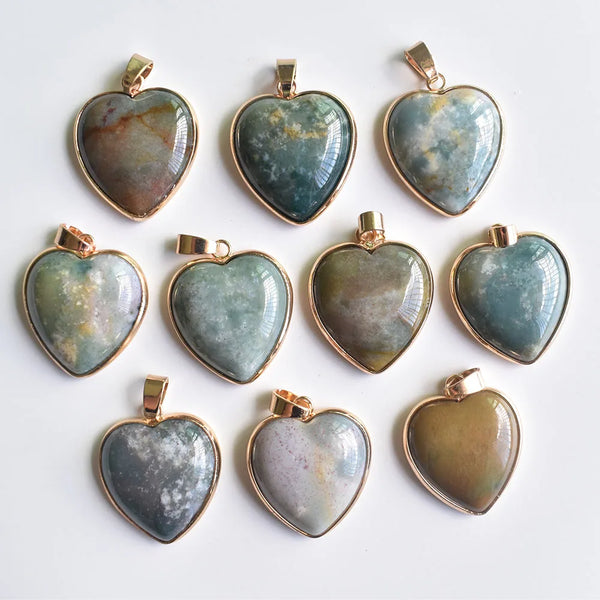 Mixed Crystal Heart Pendants-ToShay.org
