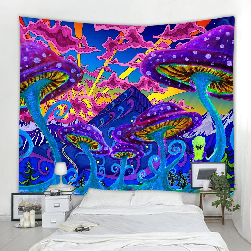 Mushroom Abstract Art Tapestry-ToShay.org