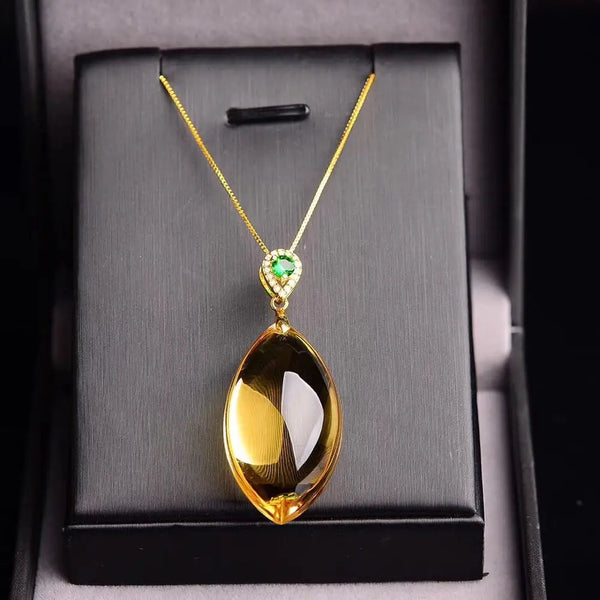 Yellow Citrine Quartz Pendant-ToShay.org